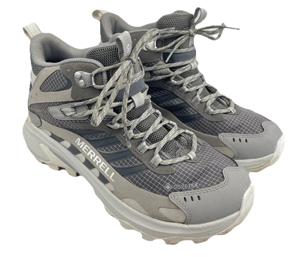Merrell Moab Speed 2 Mid GTX Womens Gray Hiking Boots GORE-TEX Shoes Size 9.5